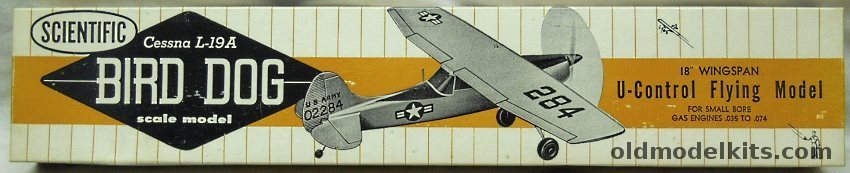 Scientific Cessna L-19A Bird Dog U-Control Flying Scale Aircraft - 18 Inch Wingspan And For Gas Engines .035 to .074, S6-169 plastic model kit
